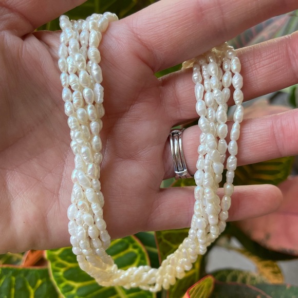 Freshwater Multi-Strand Pearl 14K Gold Plated Necklace - Picture 8 of 10